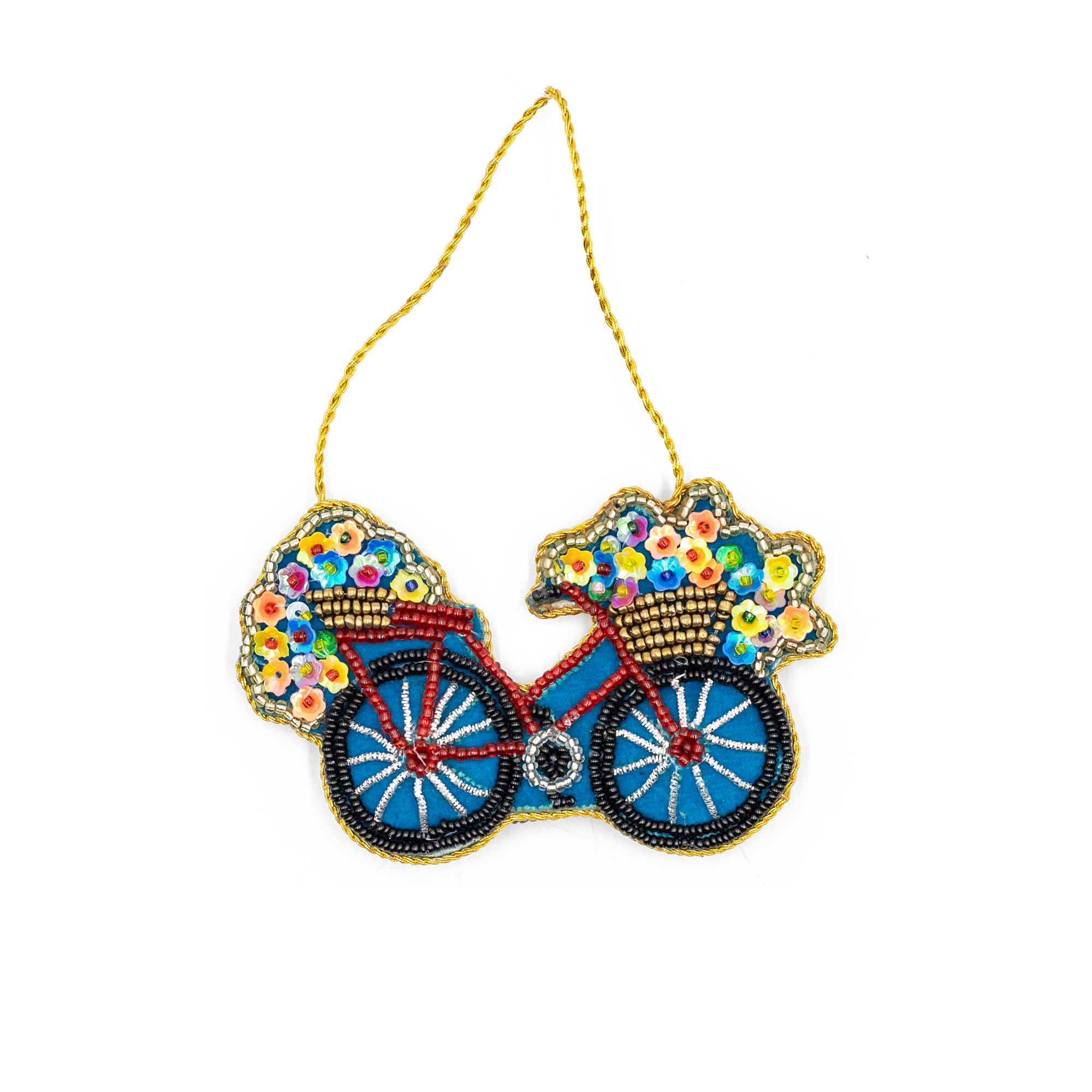 Fabric christmas decoration Bike, Multicolor